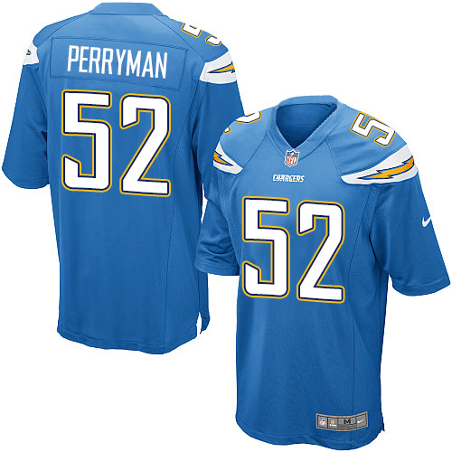 Men's Game Denzel Perryman Nike Jersey Electric Blue Alternate - #52 NFL Los Angeles Chargers